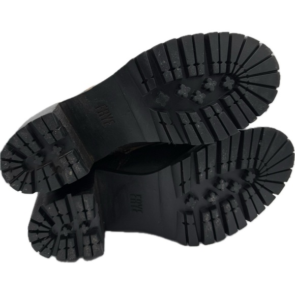 FRYE Black Leather Lace-Up Moto Boots Sabrina Sz 8 - Picture 6 of 12